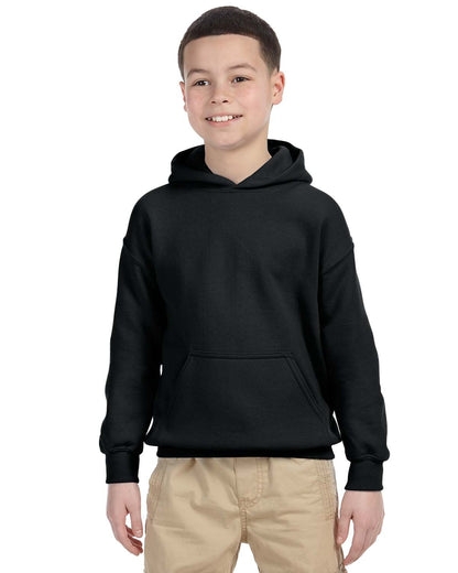 Gildan Youth Heavy Blend™ Hooded Sweatshirt G185B #color_BLACK