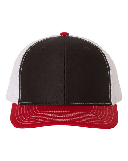 Richardson Snapback Trucker Cap 112 #color_Black/ White/ Red