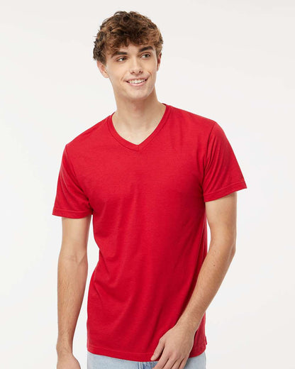 M&O Deluxe Blend V-Neck T-Shirt 3543 #colormdl_Red