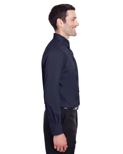 Devon & Jones Men's Crown Collection® Stretch Broadcloth Slim Fit Woven Shirt DG560 #color_NAVY