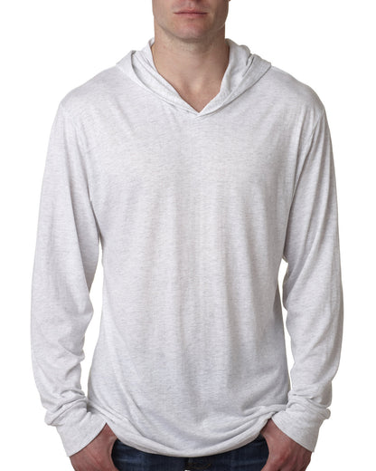 Next Level Apparel Adult Triblend Long-Sleeve Hoody N6021 #color_HEATHER WHITE