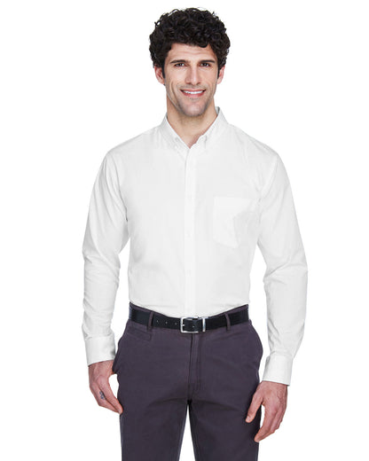 Core365 Men's Operate Long-Sleeve Twill Shirt 88193 #color_WHITE