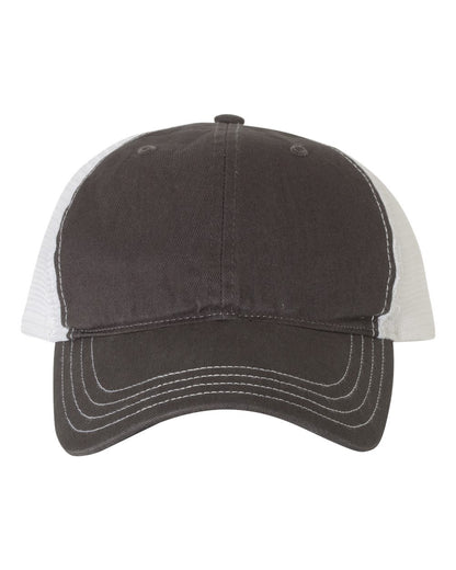 Richardson Garment-Washed Trucker Cap 111 #color_Charcoal/ White