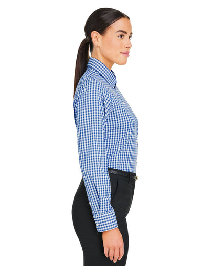 Devon & Jones CrownLux Performance® Ladies' Gingham Shirt DG536W #color_FRENCH BLUE / WHT