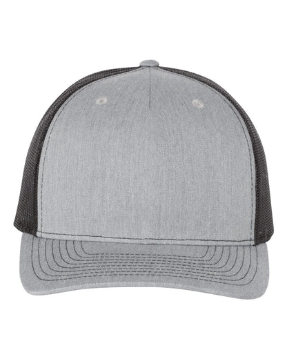 Richardson Five-Panel Trucker Cap 112FP #color_Heather Grey/ Black