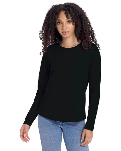 Next Level Ladies' Relaxed Long Sleeve T-Shirt 3911NL #color_BLACK