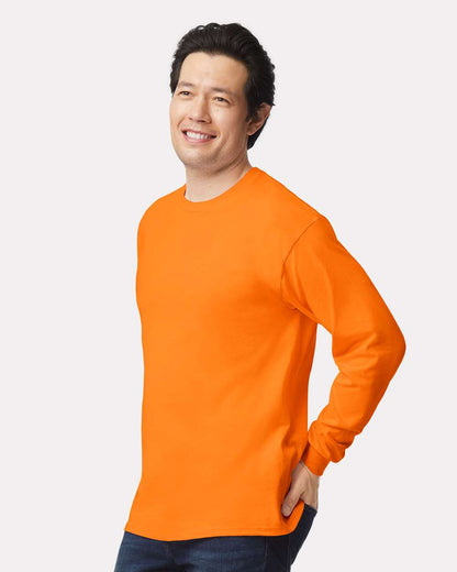 Gildan Ultra Cotton® Long Sleeve T-Shirt 2400 #colormdl_Safety Orange