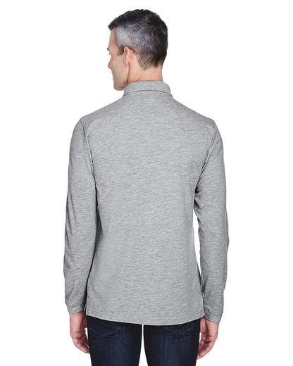 Harriton Men's Easy Blend™ Long-Sleeve Polo M265L #color_GREY HEATHER