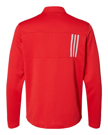 Adidas 3-Stripes Double Knit Quarter-Zip Pullover A482 #color_Team Collegiate Red/ Grey Two