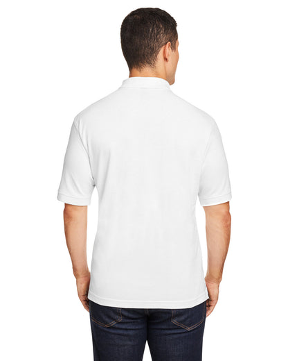 Harriton Men's Short-Sleeve Polo M200 #color_WHITE