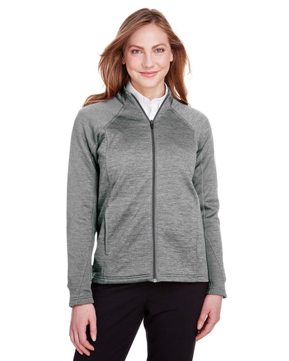 North End Ladies' Flux 2.0 Full-Zip Jacket NE712W #color_LT HTHR / CARBON