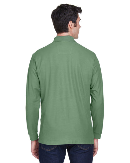 Devon & Jones Men's Pima Piqué Long-Sleeve Polo D110 #color_DILL