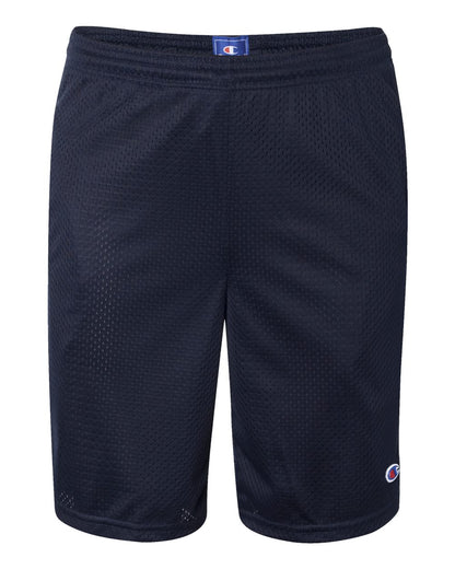 Champion Polyester Mesh 9" Shorts with Pockets S162 #color_Navy