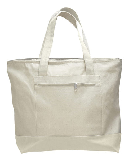 Q-Tees 19L Zippered Tote Q1300 #color_Natural/ Natural