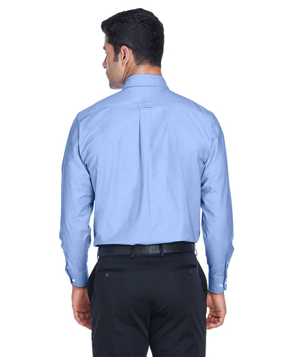 Harriton Men's Long-Sleeve Oxford with Stain-Release M600 #color_LIGHT BLUE