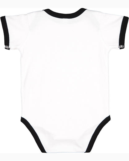 Rabbit Skins Infant Baby Rib Bow Tie Bodysuit RS4407 #color_WHITE / BLACK