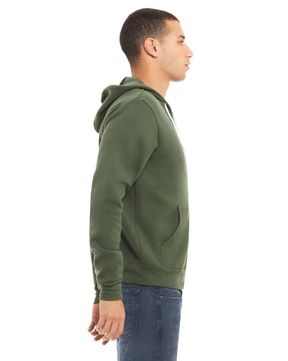 BELLA + CANVAS Unisex Sponge Fleece Full-Zip Hooded Sweatshirt 3739 #color_MILITARY GREEN