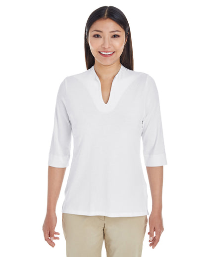 Devon & Jones Ladies' Perfect Fit™ Tailored Open Neckline Top DP188W #color_WHITE