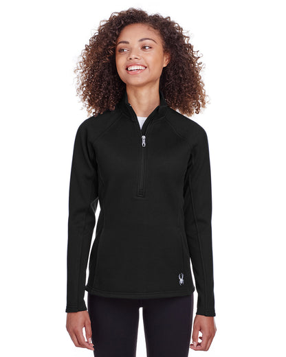Spyder Ladies' Constant Half-Zip Sweater S16562 #color_BLACK