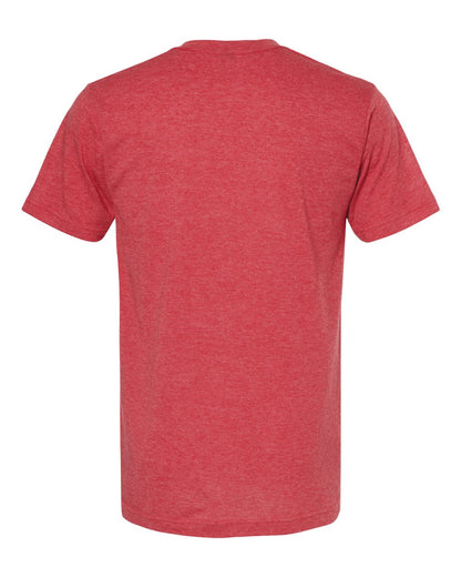 M&O Deluxe Blend V-Neck T-Shirt 3543 #color_Heather Red