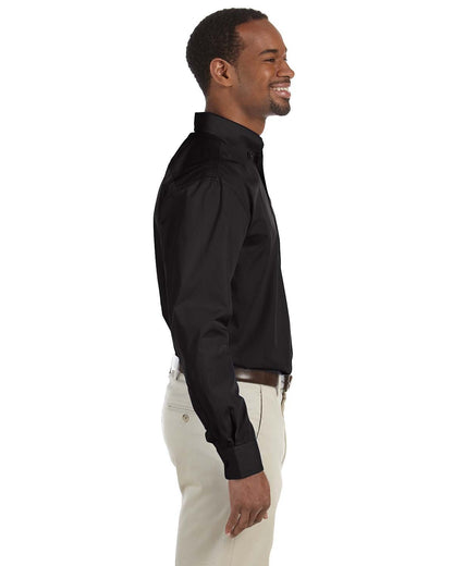 Harriton Men's Tall Essential Poplin M510T #color_BLACK