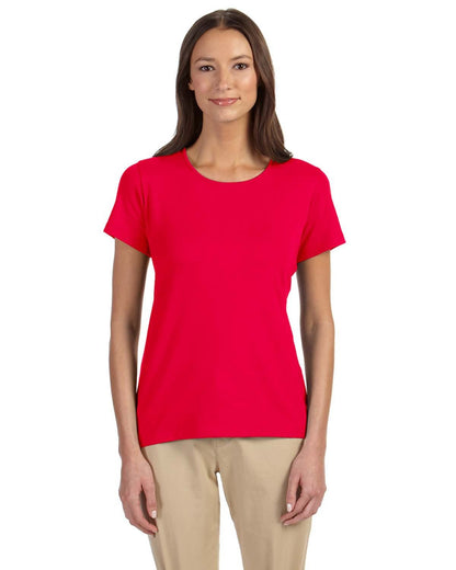 Devon & Jones Ladies' Perfect Fit™ Shell T-Shirt DP182W #color_RED