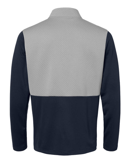 Adidas Textured Mixed Media Quarter-Zip Pullover A532 #color_Collegiate Navy/ Grey Three