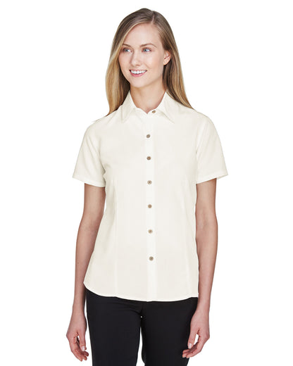 Harriton Ladies' Barbados Textured Camp Shirt M560W #color_CREME