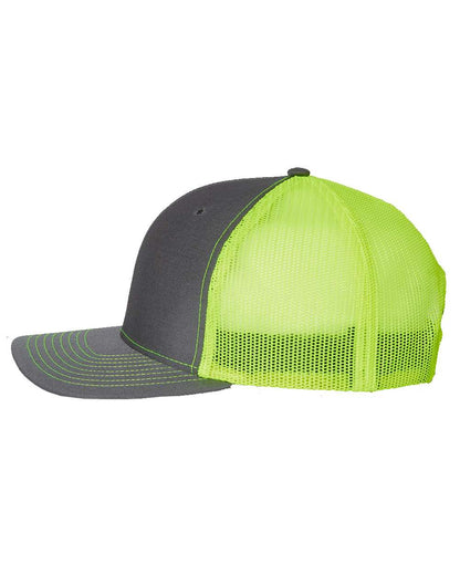 Richardson Snapback Trucker Cap 112 #color_Charcoal/ Neon Yellow