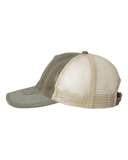 Sportsman Bounty Dirty-Washed Mesh-Back Cap 3150 #color_Olive/ Khaki