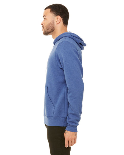 BELLA + CANVAS Unisex Sponge Fleece Full-Zip Hooded Sweatshirt 3739 #color_HEATHER TRUE ROY
