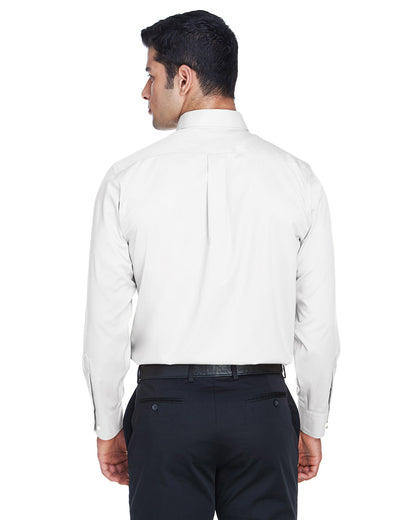 Devon & Jones Men's Crown Collection® Solid Stretch Twill Woven Shirt DG530 #color_WHITE