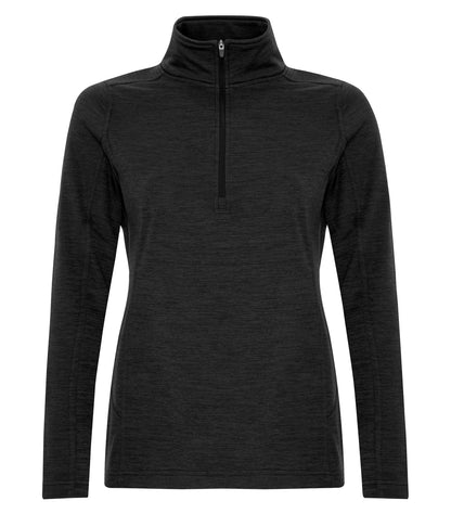 Atc Dynamic Heather 1/2 Zip Lds' L2022 #color_Black