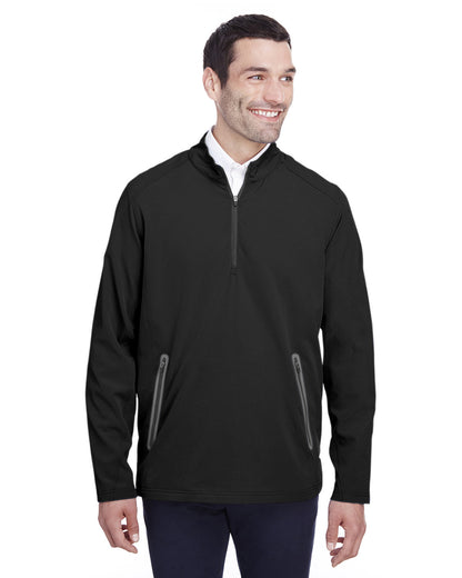 North End Men's Quest Stretch Quarter-Zip NE401 #color_BLACK / CARBON