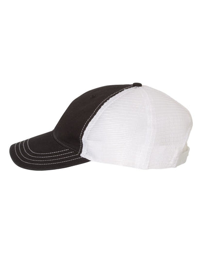 Richardson Garment-Washed Trucker Cap 111 #color_Black/ White