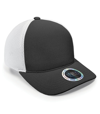 INIVI Tenfour 2 Panel Trucker Cap IV162 #color_Black/White