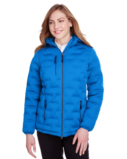 North End Ladies' Loft Puffer Jacket NE708W #color_OLYM BLU / CRBN