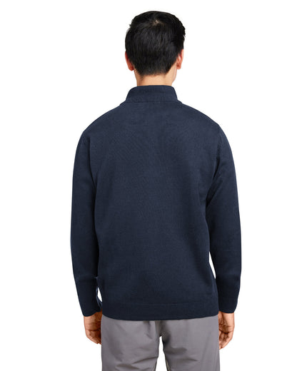 Harriton Unisex Pilbloc™ Quarter-Zip Sweater M421 #color_DARK NAVY