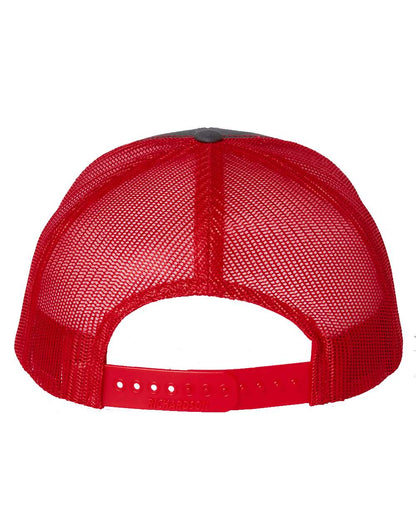 Richardson Snapback Trucker Cap 112 #color_Charcoal/ Red