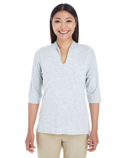 Devon & Jones Ladies' Perfect Fit™ Tailored Open Neckline Top DP188W #color_GREY HEATHER