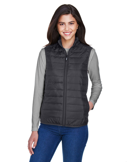 Core365 Ladies' Prevail Packable Puffer Vest CE702W #color_CARBON