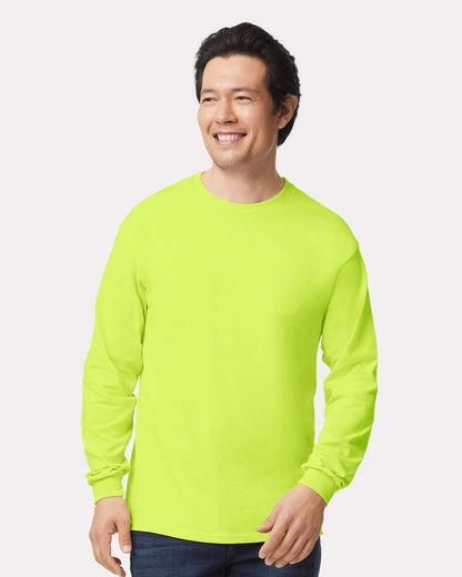 Gildan Ultra Cotton® Long Sleeve T-Shirt 2400 #colormdl_Safety Green