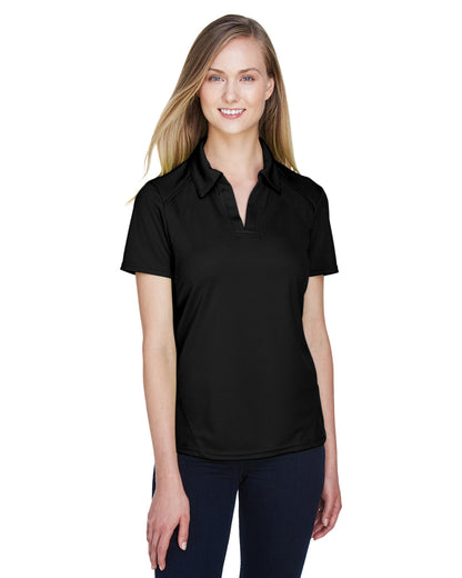 North End Ladies' Recycled Polyester Performance Piqué Polo 78632 #color_BLACK