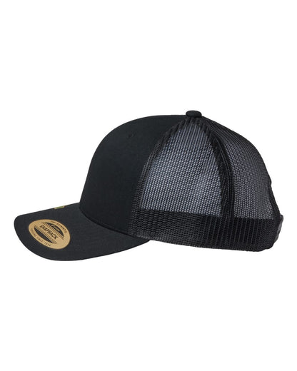 YP Classics Sustainable Retro Trucker Cap 6606R #color_Black