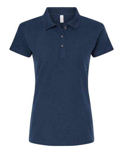 M&O Women's Ringspun Pique Polo 7600 #color_Bright Navy