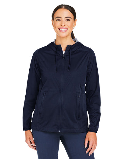 North End Ladies' Network Lightweight Jacket NE75W #color_CLASSC NAVY HTHR