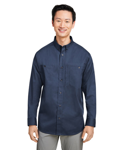 Harriton Men's Advantage IL Long-Sleeve Workshirt M585L #color_DARK NAVY