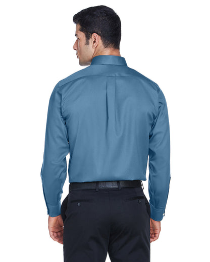Devon & Jones Men's Crown Collection® Solid Stretch Twill Woven Shirt DG530 #color_SLATE BLUE