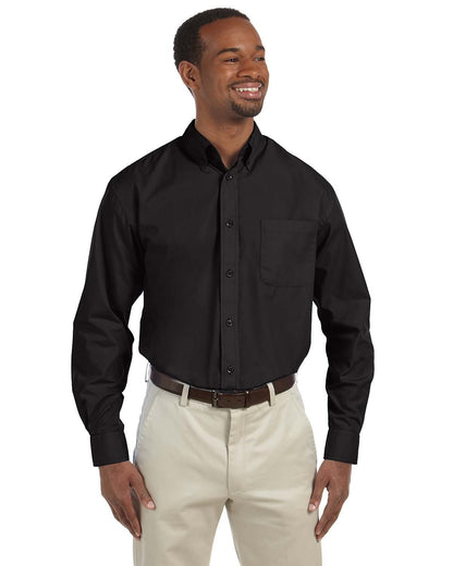 Harriton Men's Essential Poplin M510 #color_BLACK