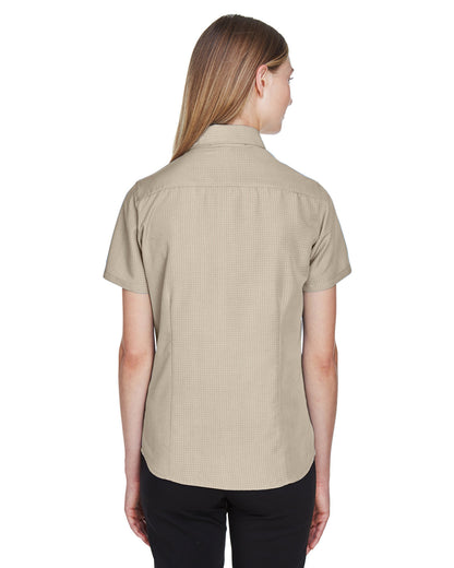 Harriton Ladies' Barbados Textured Camp Shirt M560W #color_KHAKI